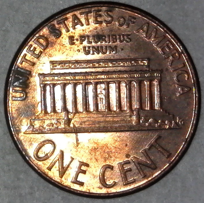 2007-P-Lincoln-Memorial-Cent-Struck-Through-Shaved-Off-Rim-Burr!